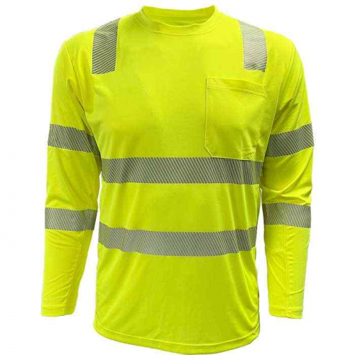 PIP 204CMPS-LM-3T, Reflective Apparel™, ANSI Type R Class 3 EcoChill Long Sleeve T-Shirt with Cool